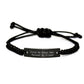 Funny Bonus Dad Gifts for Men Rope Bracelet with Quote 'First My Bonus Dad, Forever My Friend' - Gifts from Family for Christmas - Image 1