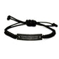 Chihuahua Dad Rope Bracelet, Funny Quote, Birthday Unique Gifts from Friends, for Chihuahua Dog, Adjustable Black Rope, Engraved Stainless Steel - Image 1