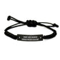 Funny Gift for Administrative Assistant Rope Bracelet Black Stainless Steel Interlaced Rope Christmas Unique Presents from Friends - Image 1