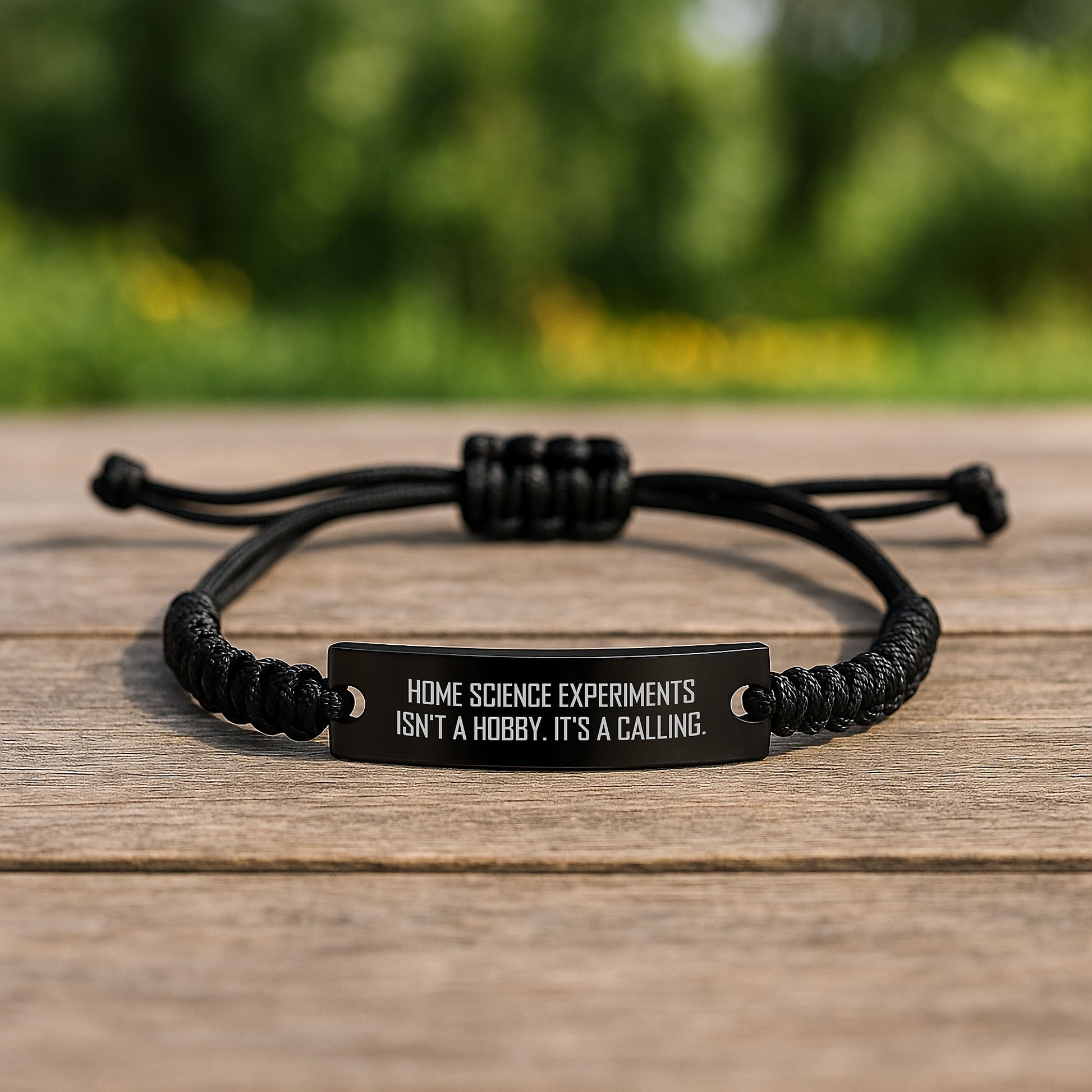 Home Science Experiments Calling Gifts from Friends to Family, Inspirational Rope Bracelet for Birthday, Quote 'Home Science Experiments Isn't A Hobby. It's A Calling.' - Image 2