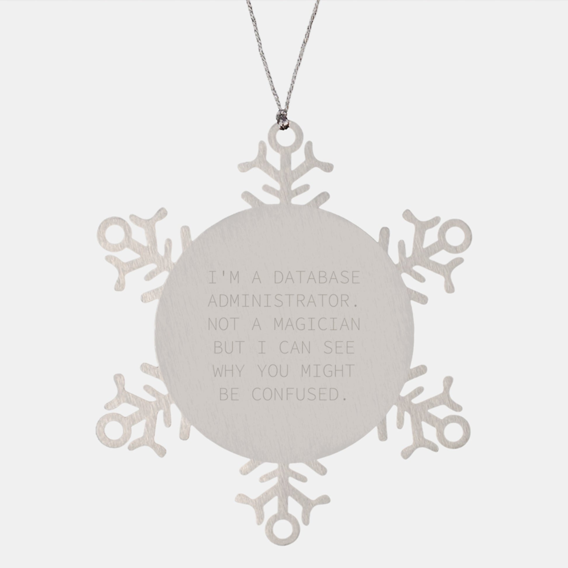 Funny Snowflake Ornament Gifts for Database Administrators, Christmas Unique Ornaments for Coworkers, Friends, and Family - Image 1
