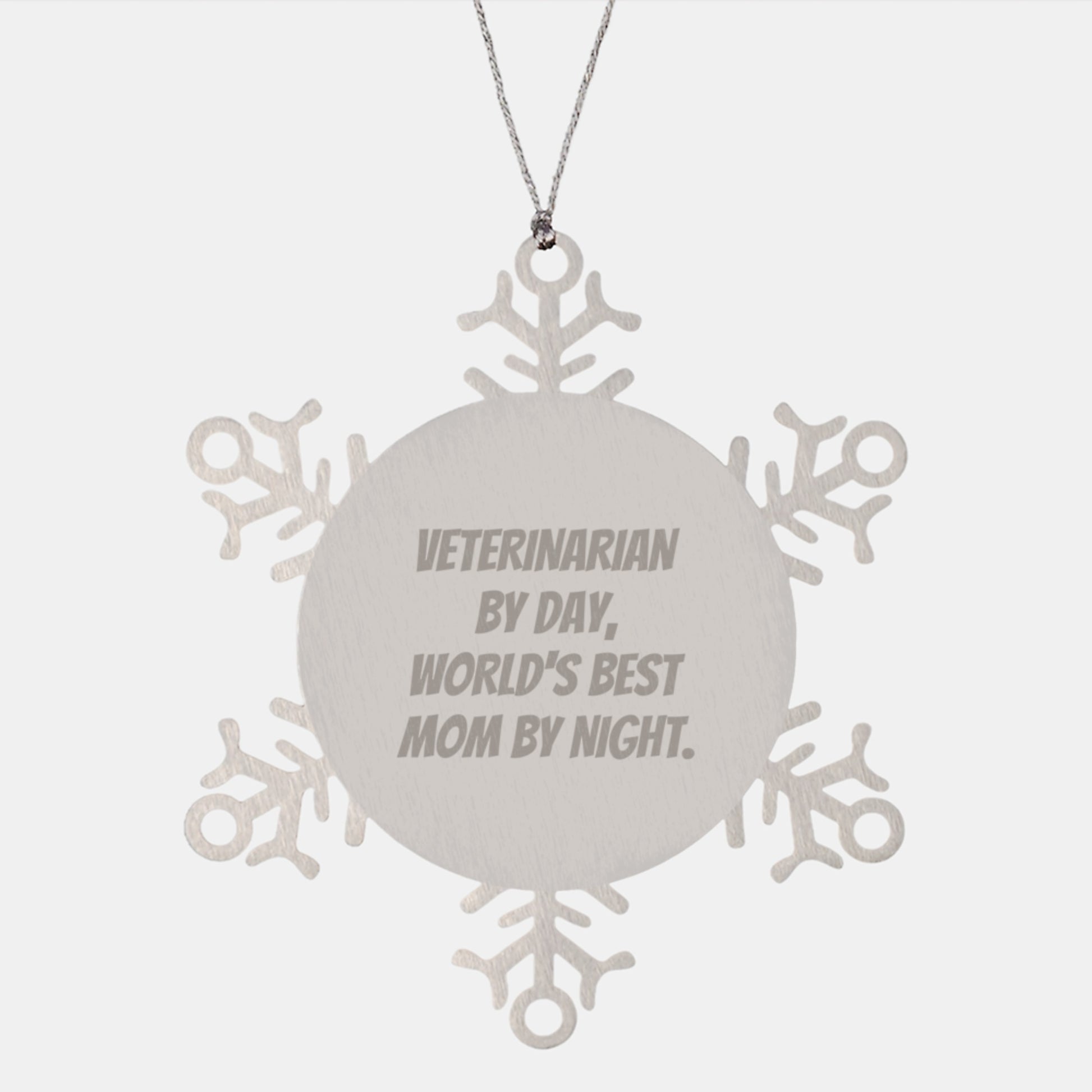Veterinarian Snowflake Ornament Gifts from Women to Veterinarian By Day, World's Best Mom By Night. Funny Christmas Unique Presents - Image 1