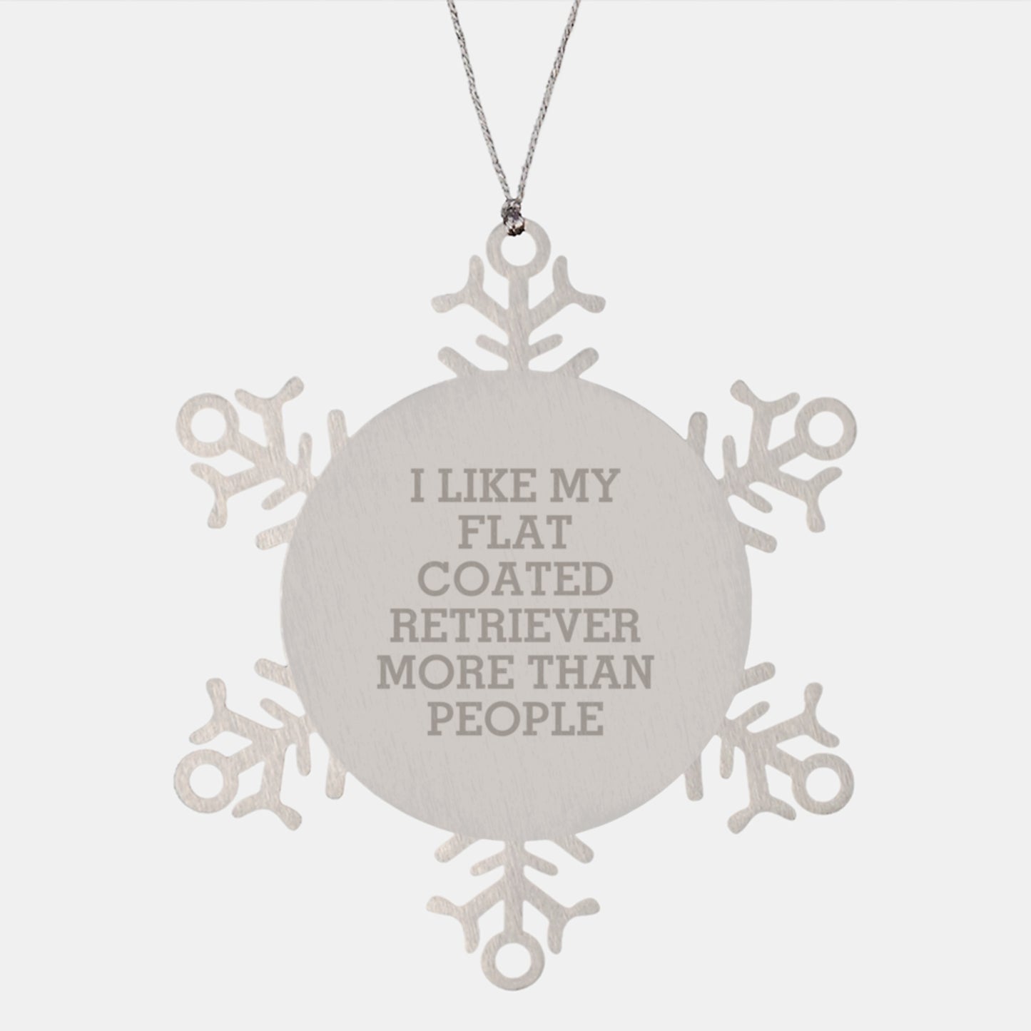 Funny Flat Coated Retriever Dog Gifts from Friends for Men, Women, and Family - Snowflake Ornament for Christmas - Image 1