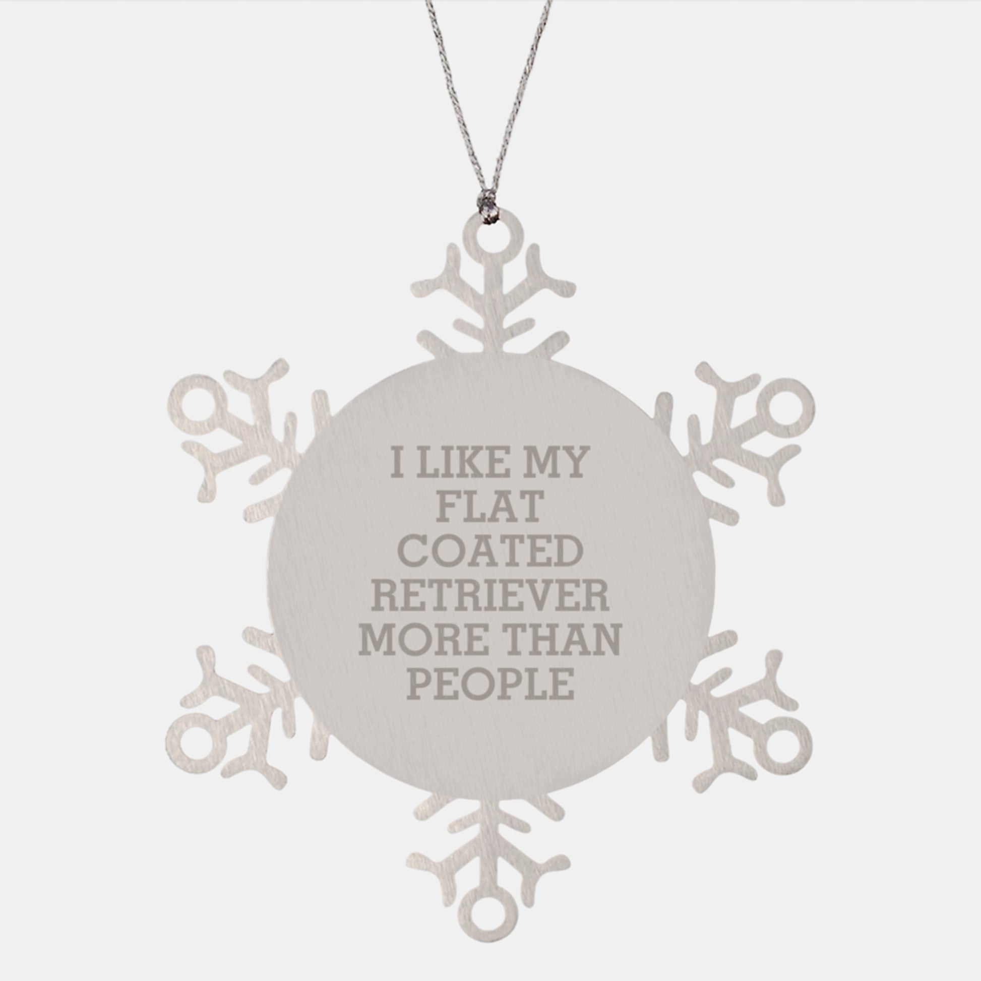 Funny Flat Coated Retriever Dog Gifts from Friends for Men, Women, and Family - Snowflake Ornament for Christmas - Image 1