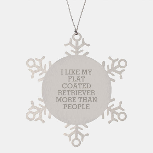 Funny Flat Coated Retriever Dog Gifts from Friends for Men, Women, and Family - Snowflake Ornament for Christmas - Image 1