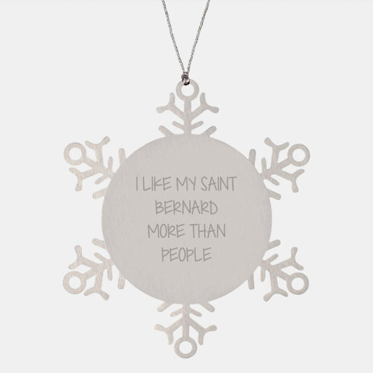 Saint Bernard Dog Lovers Funny Gifts from Friends for Men Women Family - Snowflake Ornament - Image 1