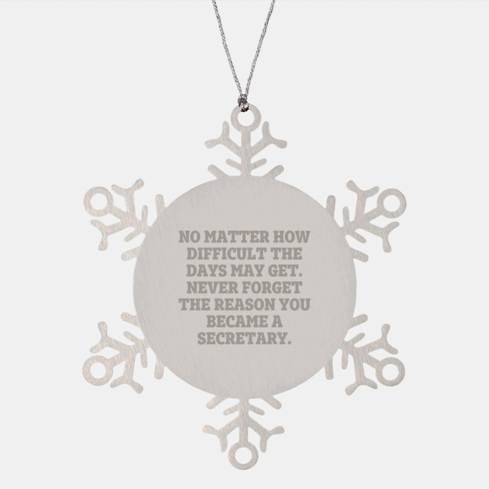 Inspirational Gifts from Friends and Family for Secretary - Snowflake Ornament, Christmas Unique Gifts, Secretary Snowflake Decoration - Image 1