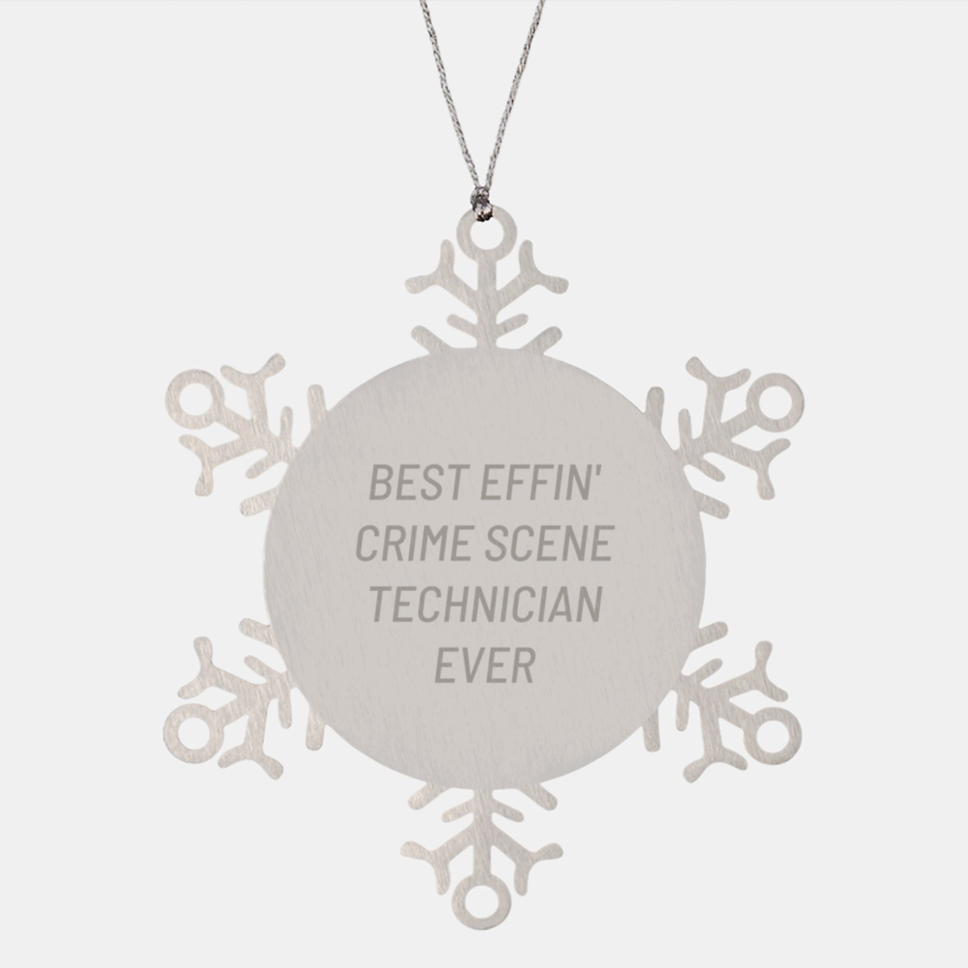 Funny Crime Scene Technician Gifts, Snowflake Ornament for Men, Women, Coworkers, Family, Best 'Effin' Ever - Image 1