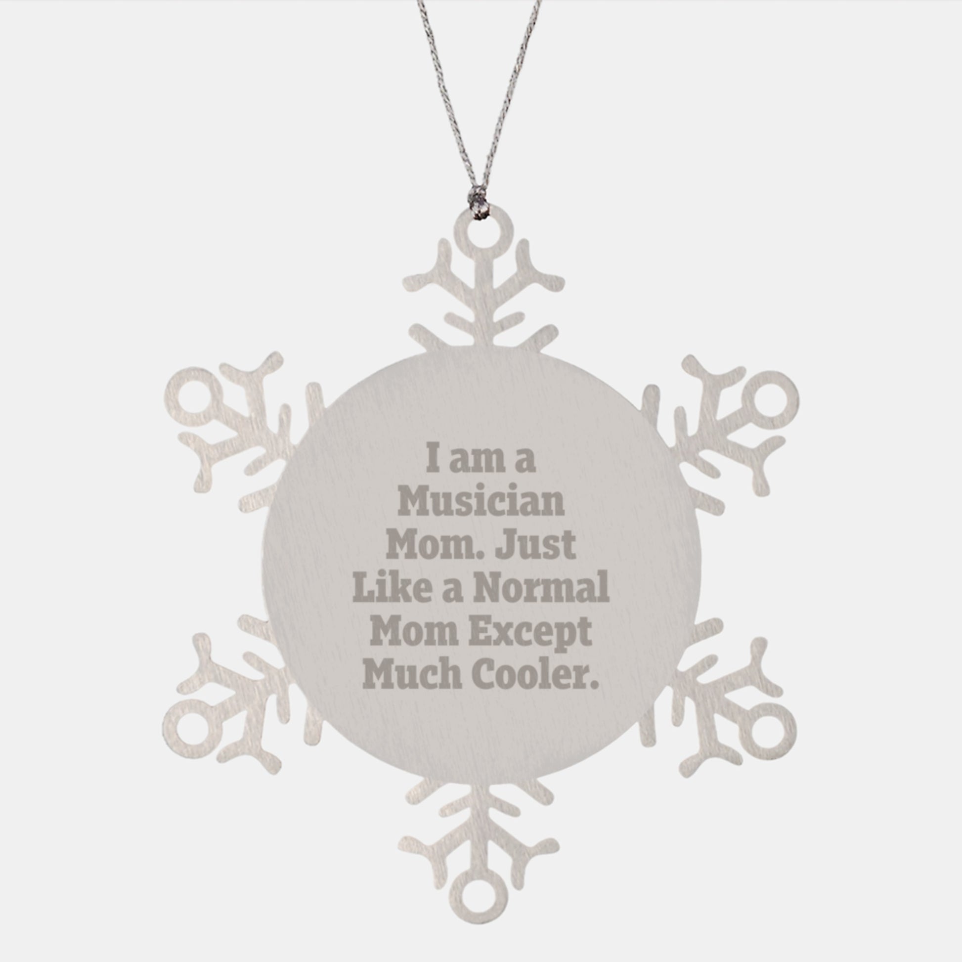 Funny Musician Christmas Unique Gifts from Mom Snowflake Ornament for Musician Friends and Family - Image 1