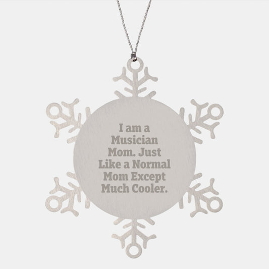 Funny Musician Christmas Unique Gifts from Mom Snowflake Ornament for Musician Friends and Family - Image 1