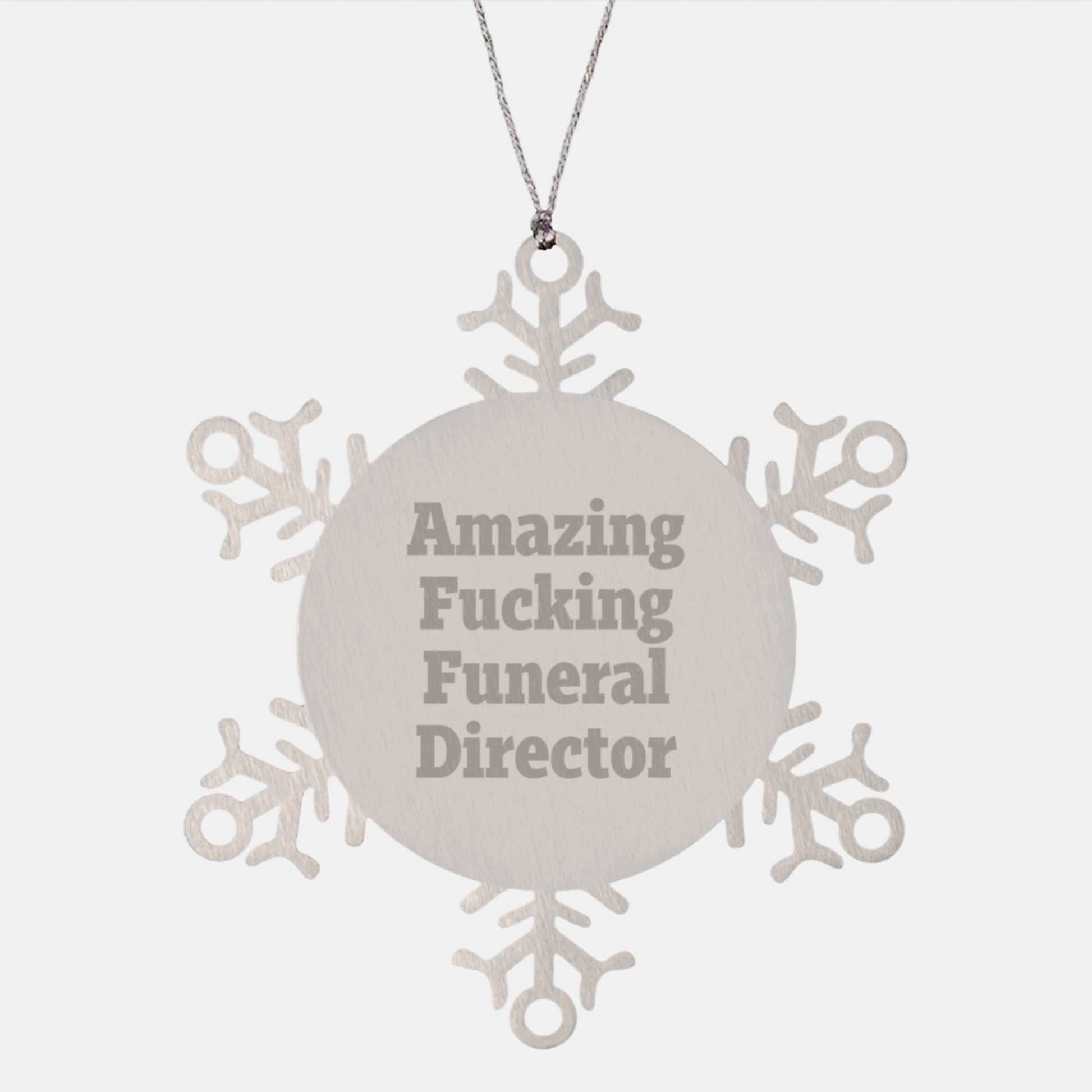Funny Quirky Gifts from Men for Funeral Director Snowflake Ornament Christmas Unique Decorations - Image 1