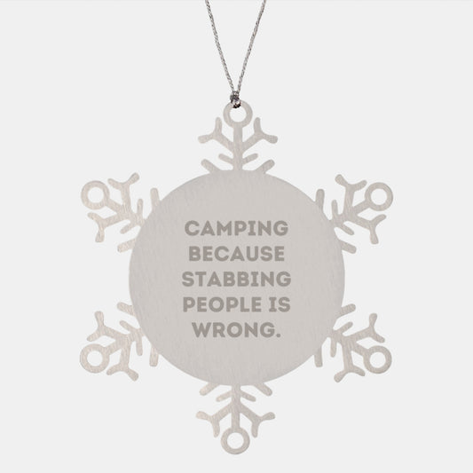 Cute Camping Snowflake Ornaments Funny Gifts from Friends to Family for Camping Lovers - Image 1