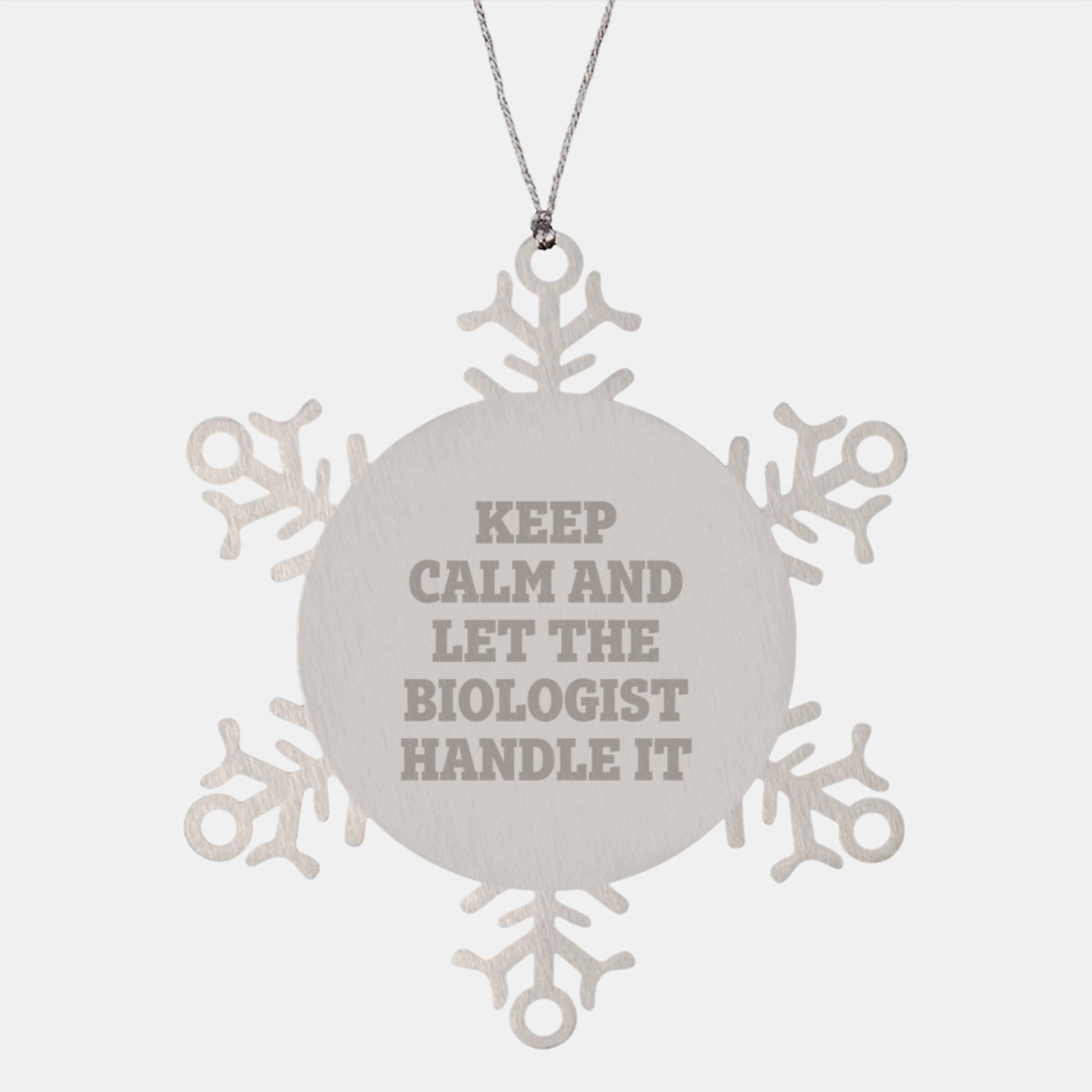 Funny Biologist Gifts from Friends for Christmas Unique Snowflake Ornament, Snowflake Ornament Biologist Handle It, Snowflake Keepsake for Biologist - Image 1