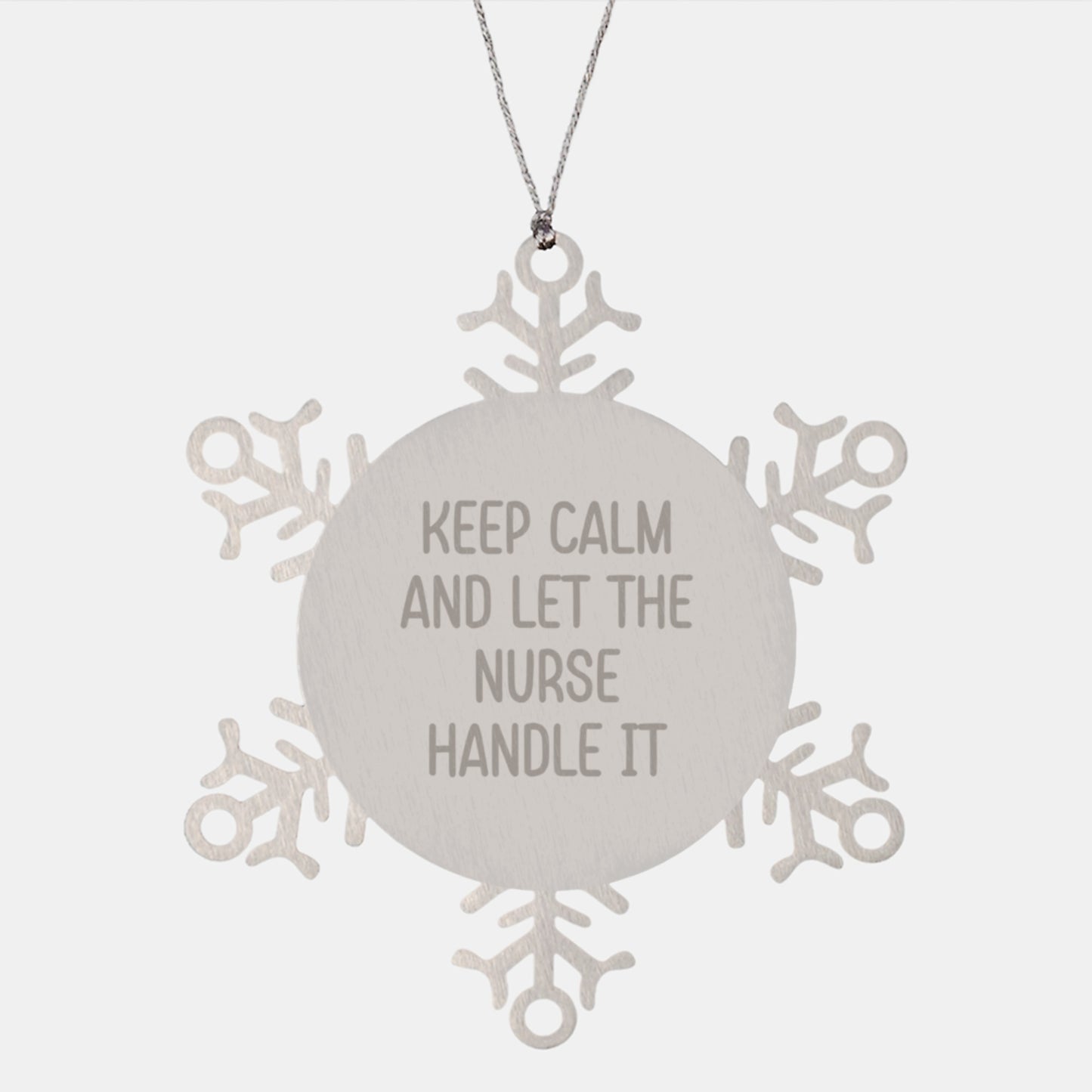 Funny Nurse Gifts from Men to Friends, Coworkers, Family - Let Nurse Handle It Snowflake Ornament - Image 1