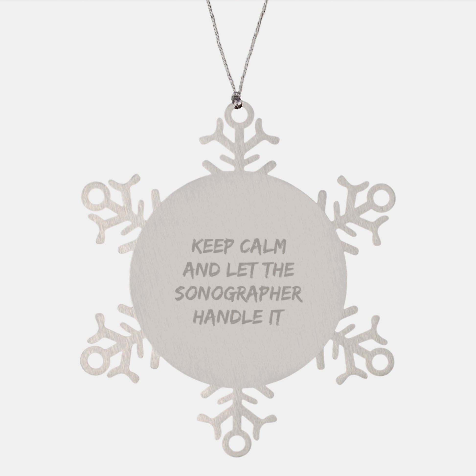 Funny Sonographer Christmas Unique Gifts from Friends for Sonographer Snowflake Ornament - Image 1