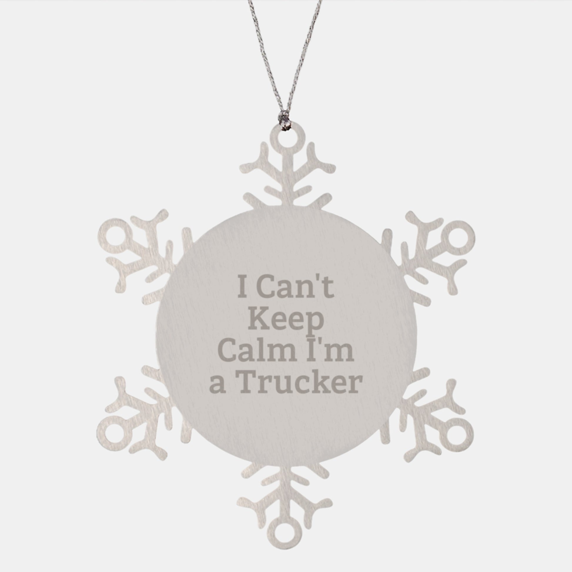 Funny Trucker Gifts from Men - I Can't Keep Calm I'm A Trucker Snowflake Ornament for Christmas, Unique Gifts for Trucker Friends and Family - Image 1