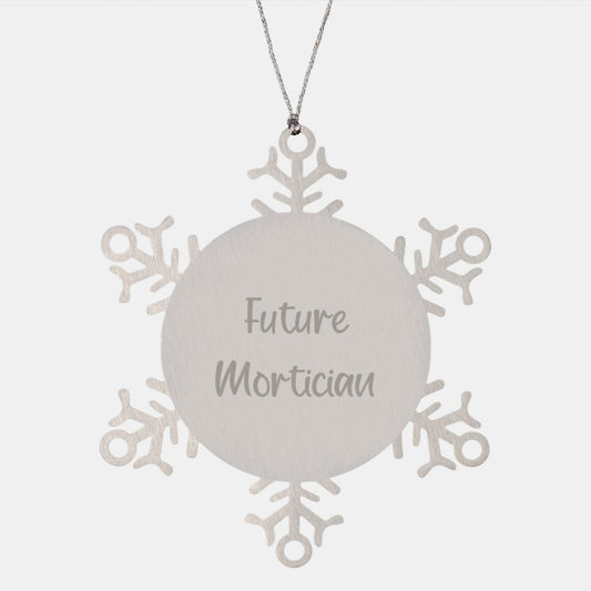 Funny Mortician Gifts, Snowflake Ornament for Mortician, 'Future Mortician' Quote, Gifts from Friends, Unique Christmas Unique Gifts - Image 1