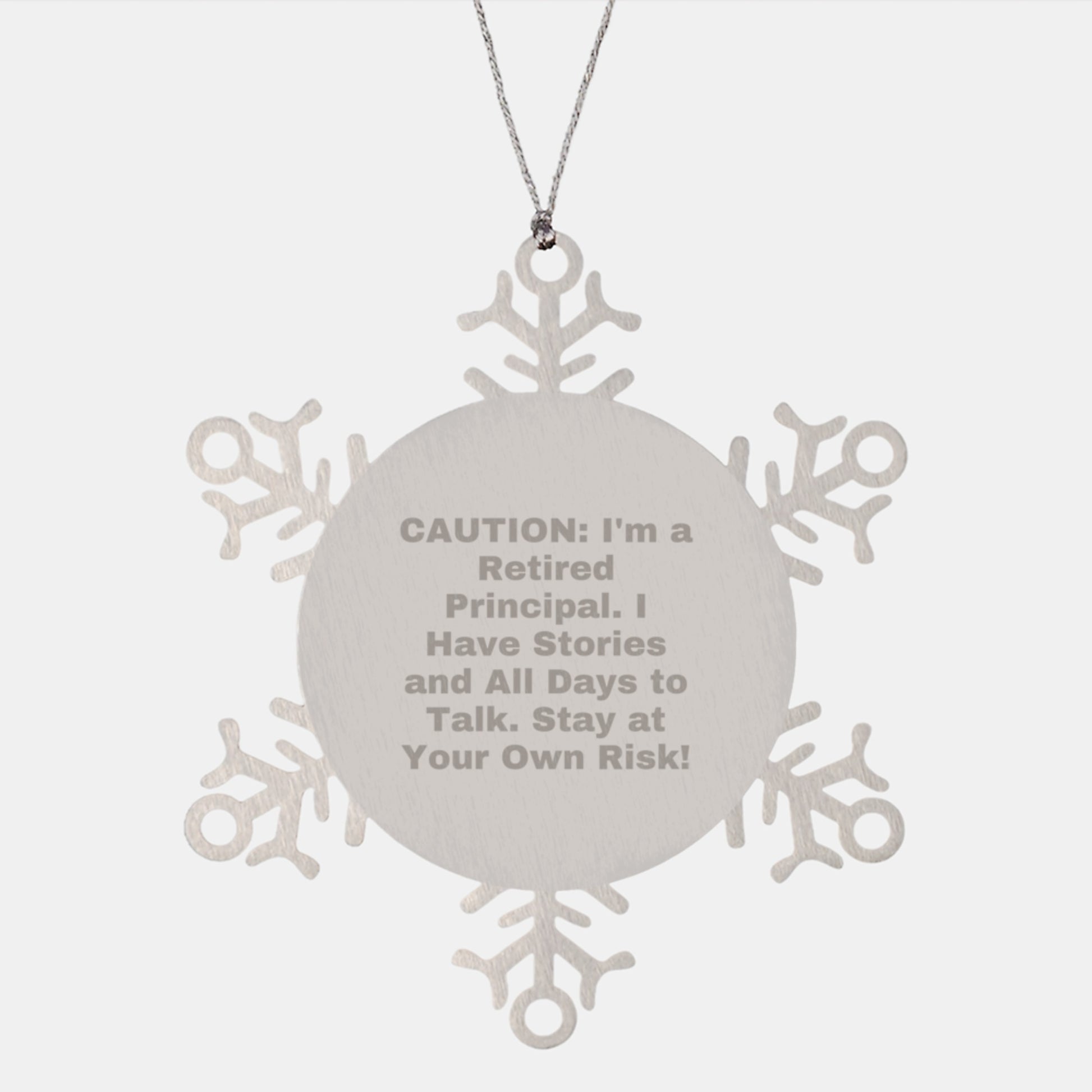 Principal's Funny Snowflake Ornament, Gifts from Men to Principals, Christmas Unique Gifts - Image 1
