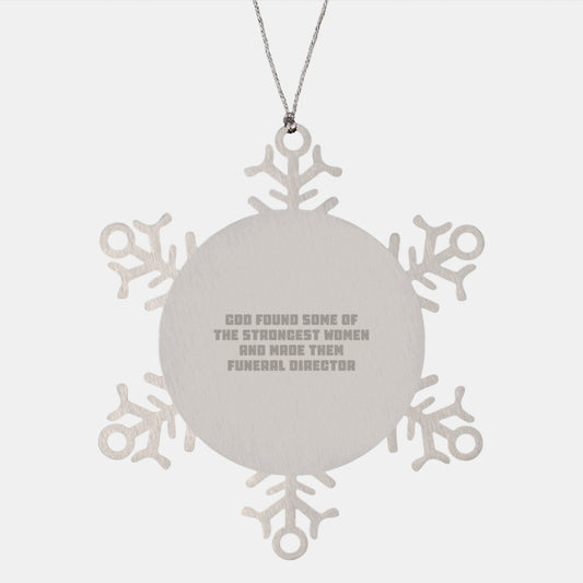 Funny Gift Ideas for Funeral Director Women, Snowflake Ornament with Inspirational Quote, Christmas Unique Gifts from Family to Friends, Gifts for Women - Image 1