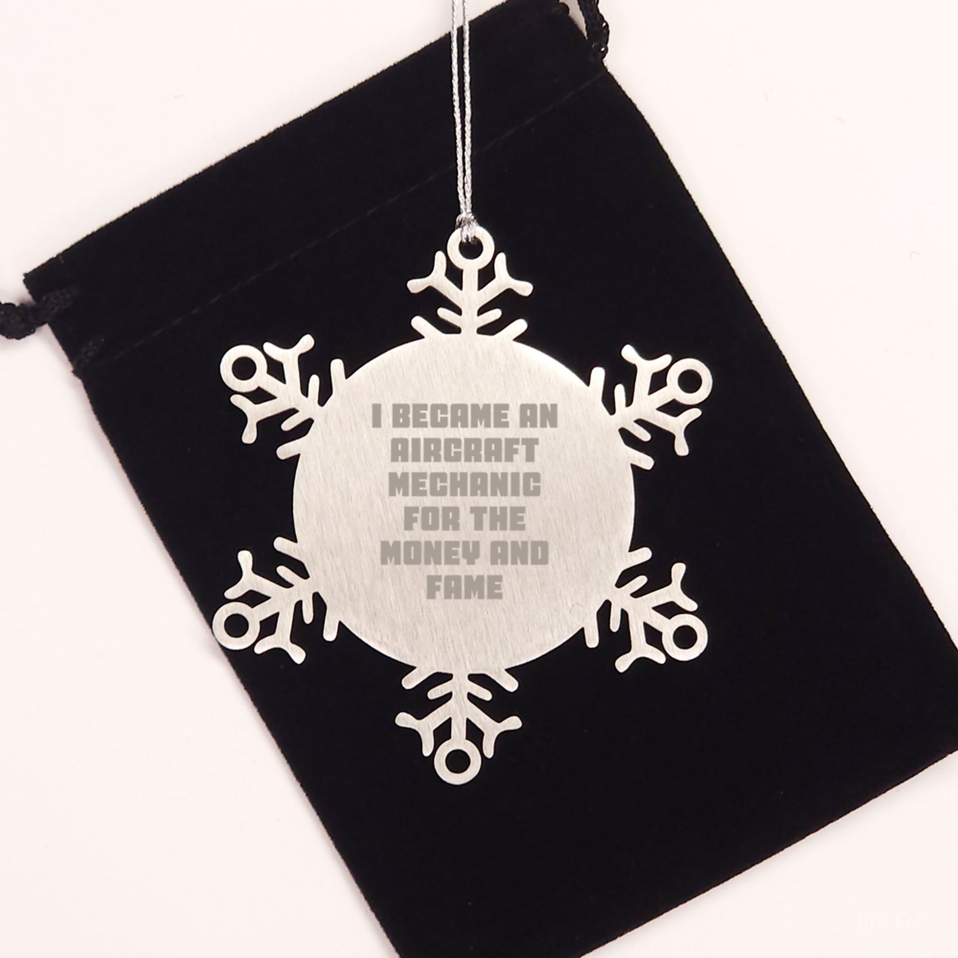 Aircraft Mechanic Gifts, Funny Quote Snowflake Ornament, Christmas Unique Presents from Men, Gifts for Loved Ones - Image 2