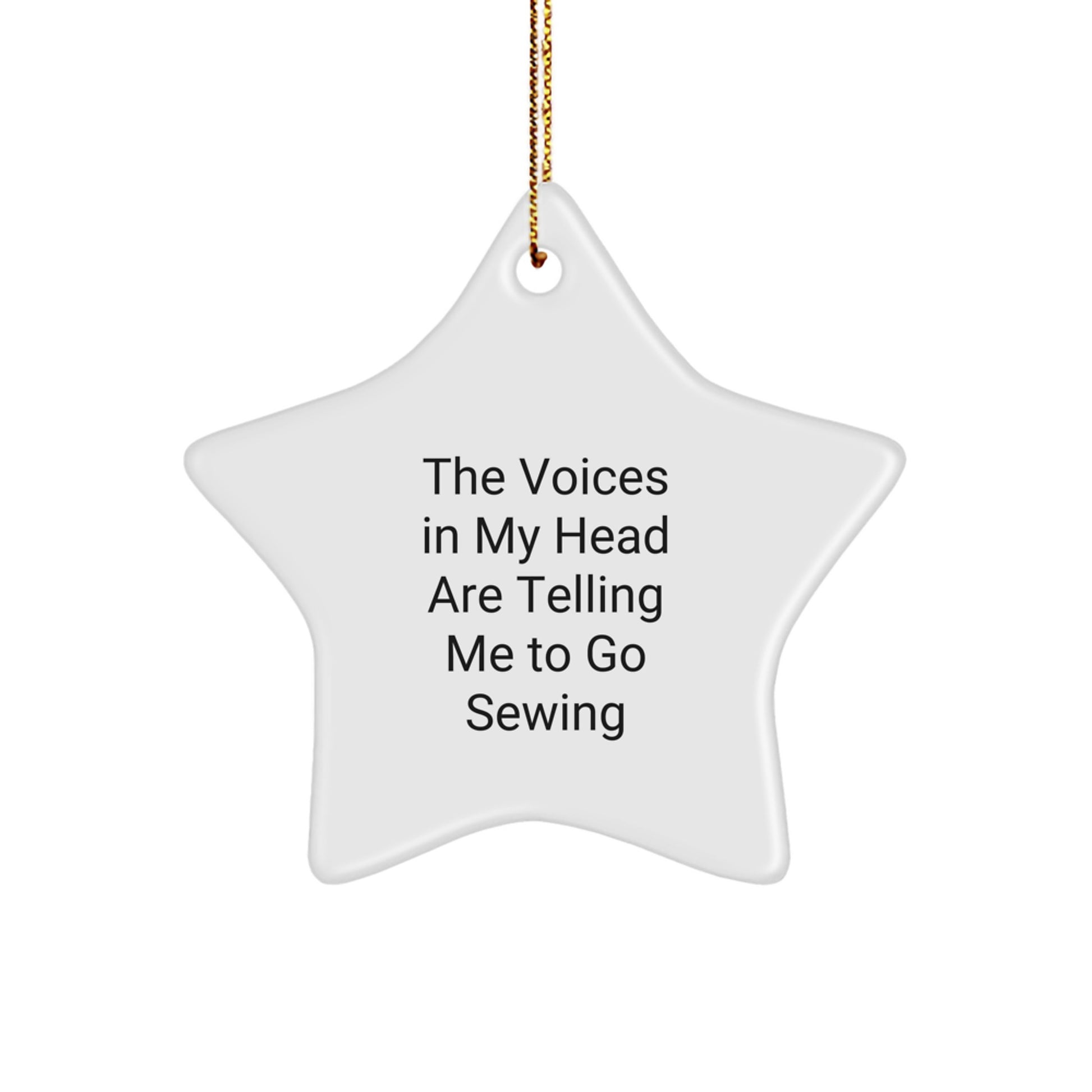 Funny Sewing Gifts for Sewing Enthusiasts - Star Ornament with Inspirational Quote, Sewing-Themed Christmas Decorations for Friends and Family - Image 1