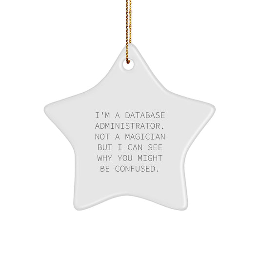 Funny Database Administrator Star Ornament Gifts from Friends and Family for Men and Women to Hang on Christmas Tree - Image 1