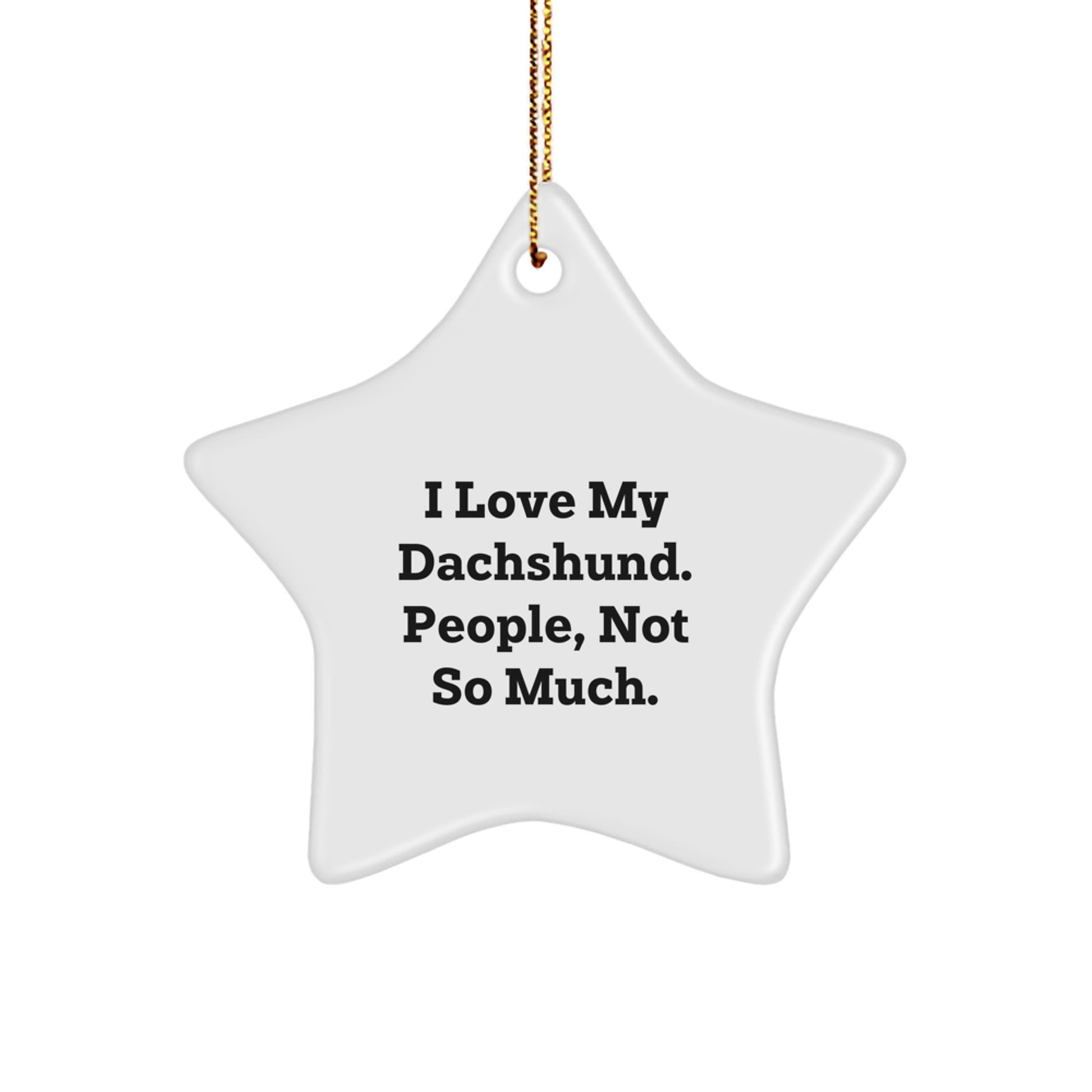 Funny Dachshund Dog Gifts from Friends - I Love My Dachshund. People, Not So Much. Christmas Star Ornament for Dachshund Dog Lovers, Dachshund Dog Gifts for Men, Women, Family, and Friends - Image 1