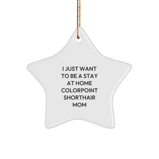 Colorpoint Shorthair Cat Mom's Christmas Star Ornament for Mom, Funny Gift from Family to Family, Gifts for Colorpoint Shorthair Cat Lovers - Image 1