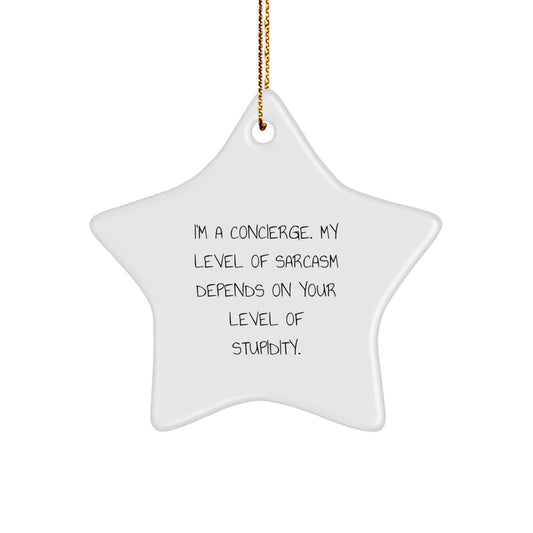 Funny Concierge Gifts from Men for Concierge Star Ornament, Christmas Unique Gifts, Sarcasm Humor Star - Image 1