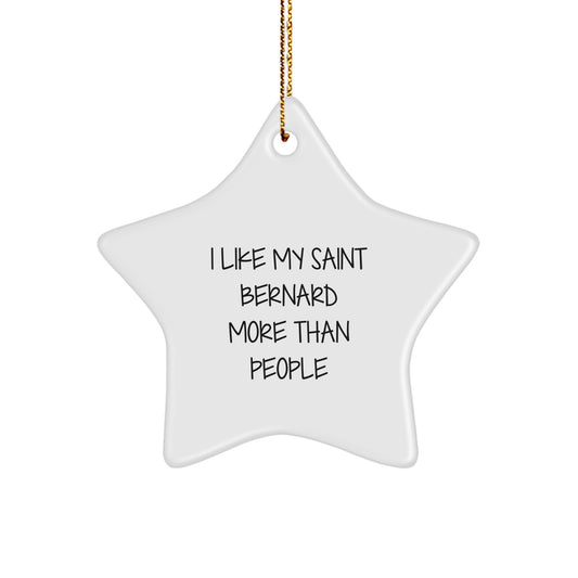 Saint Bernard Dog Lovers Gifts from Men to Christmas Unique Star Ornaments - Image 1