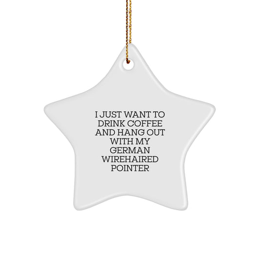 German Wirehaired Pointer Dog Star Ornament, Funny Quote Gifts from Men to Friends, Unique Christmas Decoration for Home - Image 1
