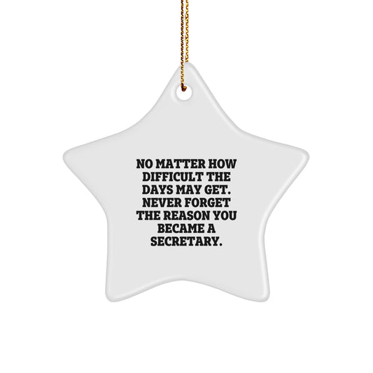 Funny Secretary Christmas Star Ornament Gifts from Friends for Women Men Family - Image 1