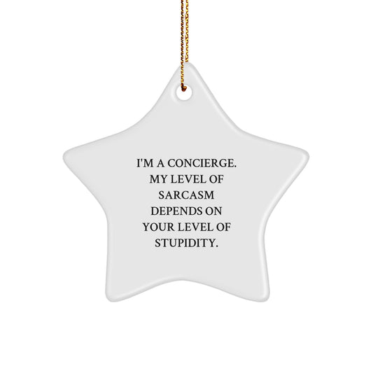 Sassy Concierge Gifts from Friends, Funny Star Ornament, Christmas Unique Decorations for Concierge, Men, Women, Funny Quote - Image 1