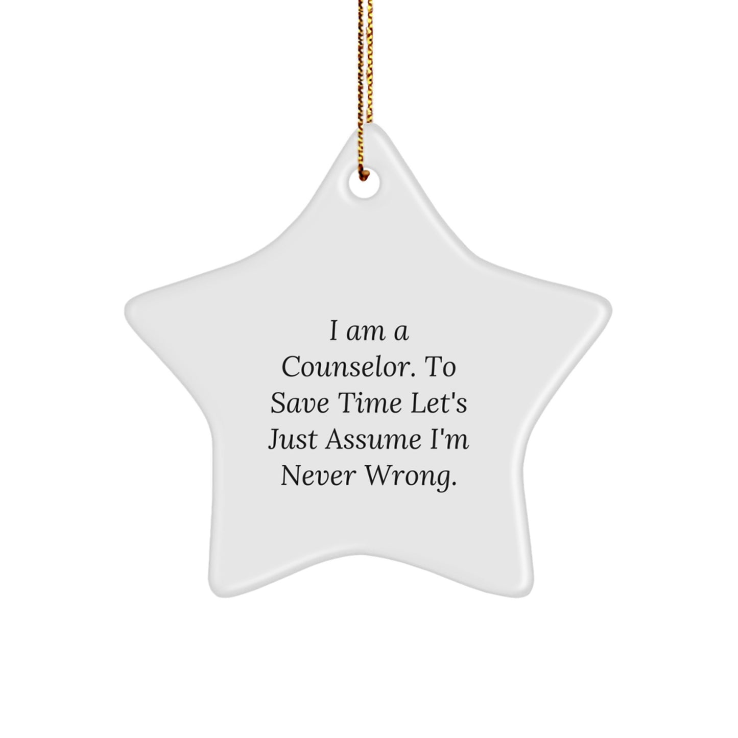 Funny Counselor Star Ornament Gifts from Friends and Family for Christmas Unique Ideas to Show Appreciation, Humor, and Love - Image 1
