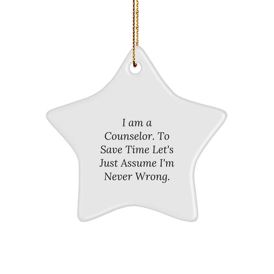 Funny Counselor Star Ornament Gifts from Friends and Family for Christmas Unique Ideas to Show Appreciation, Humor, and Love - Image 1