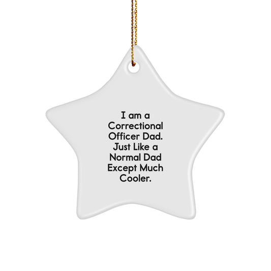 Correctional Officer Dad Gifts from Family for Christmas Star Ornament, Funny Quote, Unique Gifts for Correctional Officer Men, Correctional Officer Star Decoration for Home - Image 1