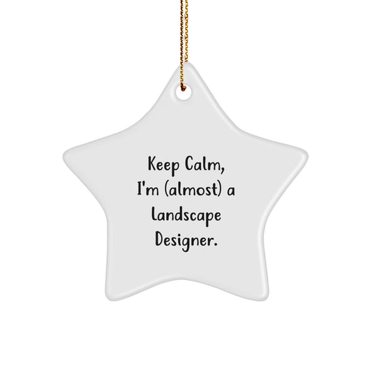 Funny Landscape Designer Gifts, Christmas Star Ornament, Keep Calm Star, Gifts from Friends, Family for Landscape Designers - Image 1