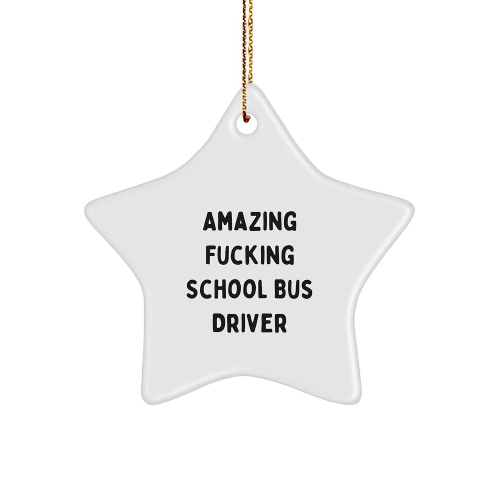 Funny School Bus Driver Gifts from Family, Star Ornament for Christmas Unique Gifts, Amazing School Bus Driver Quote Decoration - Image 1