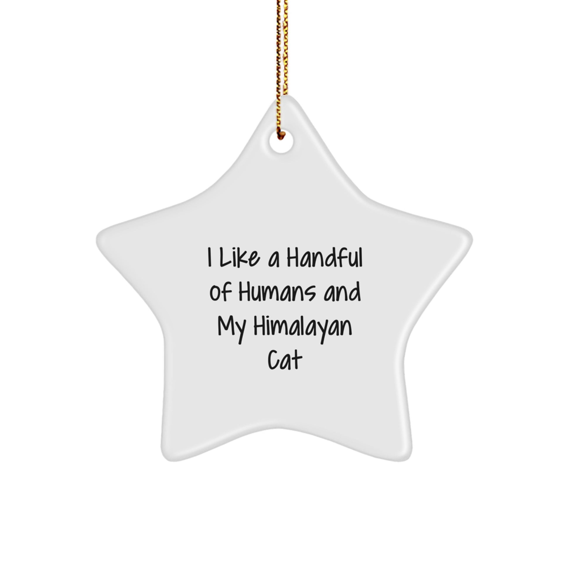 Himalayan Cat Lovers Gifts from Friends, Star Ornament I Like A Handful Of Humans And My Himalayan Cat, Christmas Unique Gifts for Family - Image 1