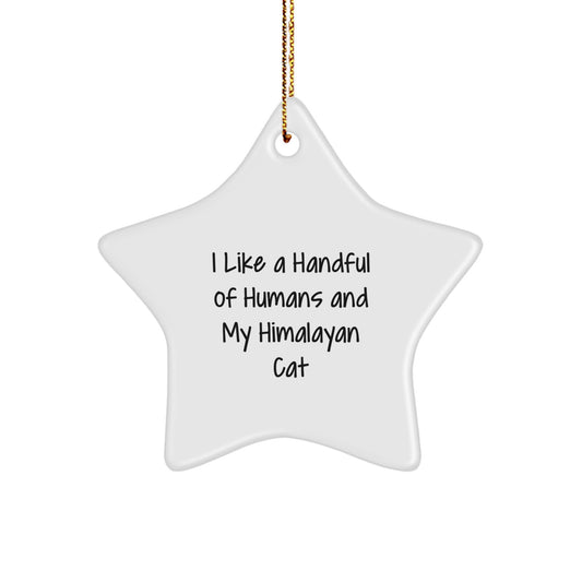 Himalayan Cat Lovers Gifts from Friends, Star Ornament I Like A Handful Of Humans And My Himalayan Cat, Christmas Unique Gifts for Family - Image 1