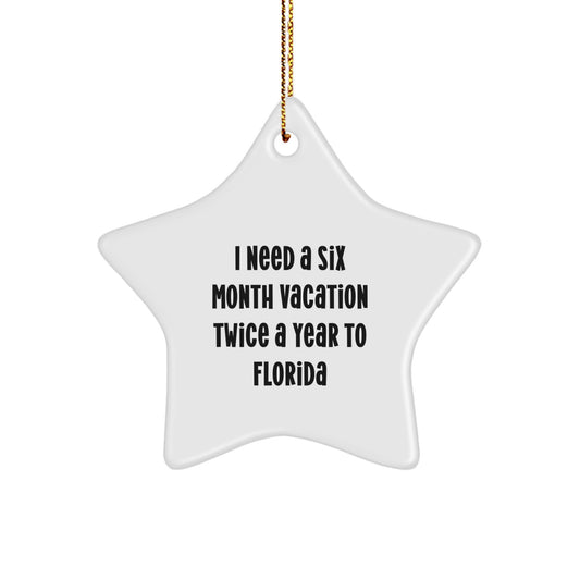Funny Florida Star Ornament Gifts from Men to Family for Florida Enthusiasts - Cute Christmas Unique Gifts - Image 1