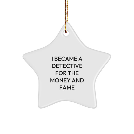 Detective Star Ornaments Funny Gift for Detective Fans, Christmas Unique Gifts from Friends to Detective, Detective Star Shaped Decorations - Image 1