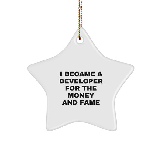 Funny Developer Gifts for Star Ornament, Gifts from Friends, Family, or Coworkers for Developer - Image 1