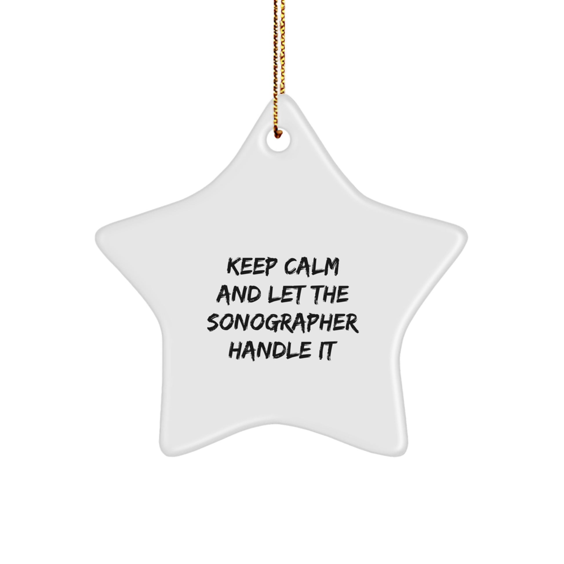 Funny Sonographer Gifts, Christmas Unique Star Ornament for Sonographer Friends from Men, Funny Star Ornament Gifts for Sonographer Men - Image 1