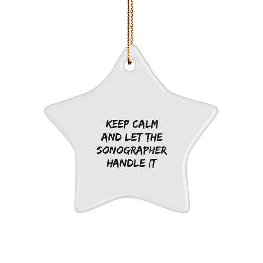 Funny Sonographer Gifts, Christmas Unique Star Ornament for Sonographer Friends from Men, Funny Star Ornament Gifts for Sonographer Men - Image 1