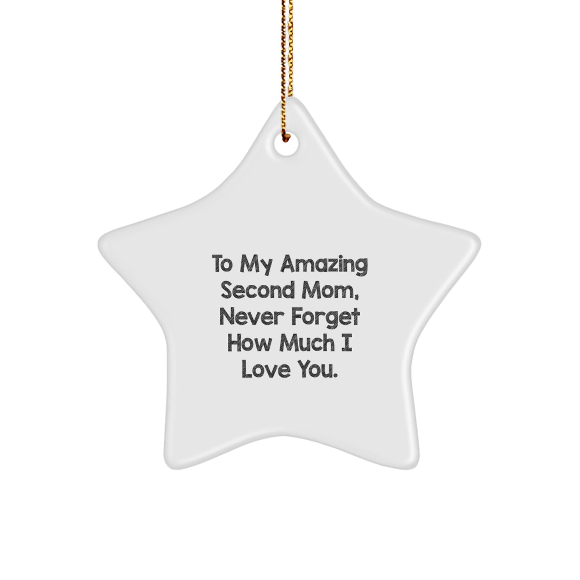 Second Mom Gifts from Men, Funny Star Ornament for Second Mom, Christmas Unique Gifts for Second Mom's Heart - Image 1