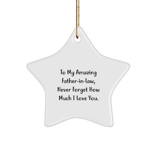 Gifts for Father-in-law from Family - Funny 'To My Amazing Father-in-law' Star Ornament, Christmas Unique Gifts - Image 1