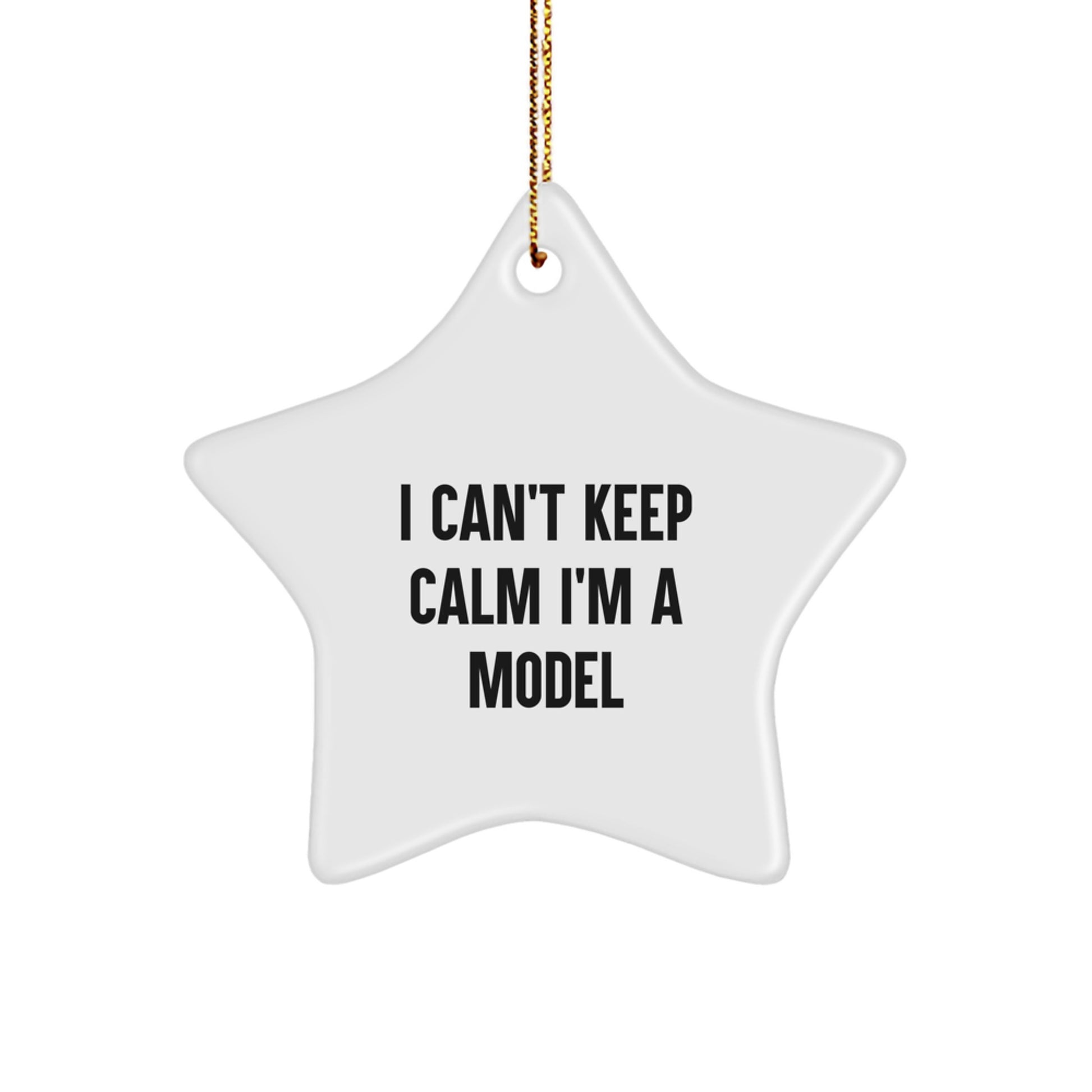 Funny Model Gifts from Friends for Model, Cute Star Ornament with 'I Can't Keep Calm I'm A Model' Quote, Christmas Unique Gifts for Model - Image 1