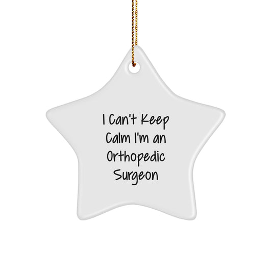 Funny I'm an Orthopedic Surgeon Gifts from Friends for Christmas Star Ornament, Unique Orthopedic Surgeon Christmas Wall Decor with Funny Quote, Star Shaped Ornament for Men Women Coworkers Family - Image 1