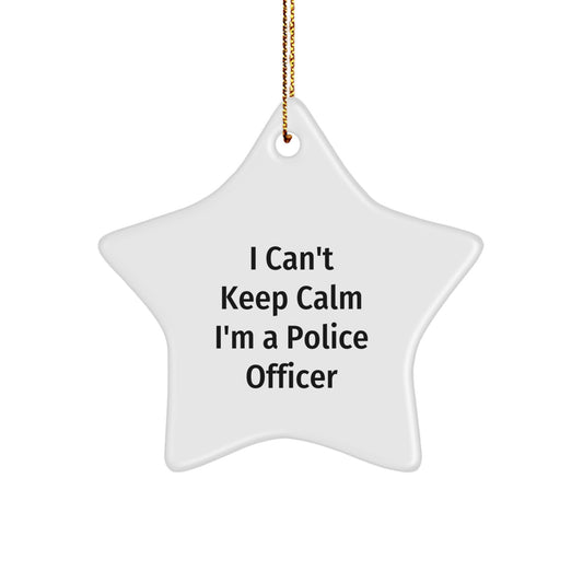 Funny Police Officer Star Ornament Gifts for Men from Friends, I'm A Police Officer Exclusive Christmas Unique Gifts - Image 1